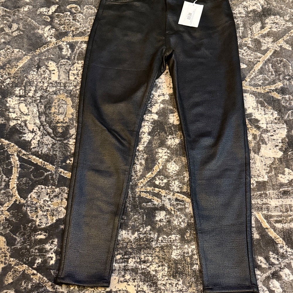 KanCan Black Faux-Leather Skinny Jeans